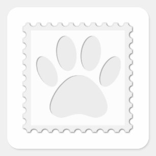 Afdrukken Dog Paw Uitknippen Vierkante Sticker
