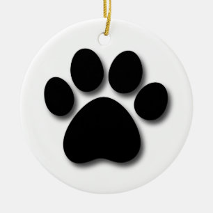 Afdrukken Dog Paw voor Hondenliefhebber ZWART PAW Keramisch Ornament