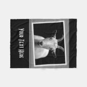 Afdrukken gepersonaliseerde witte geitefotografie fleece deken (Voorkant (Horizontaal))