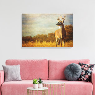 Afdrukken getextureerd Whitetail Stretched Canvas