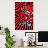 Afdrukken in zwarte hemel poster (Thuiskantoor)