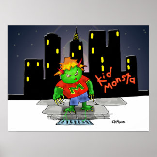 Afdrukken "Kidmonsta" - door Kev Moore Poster