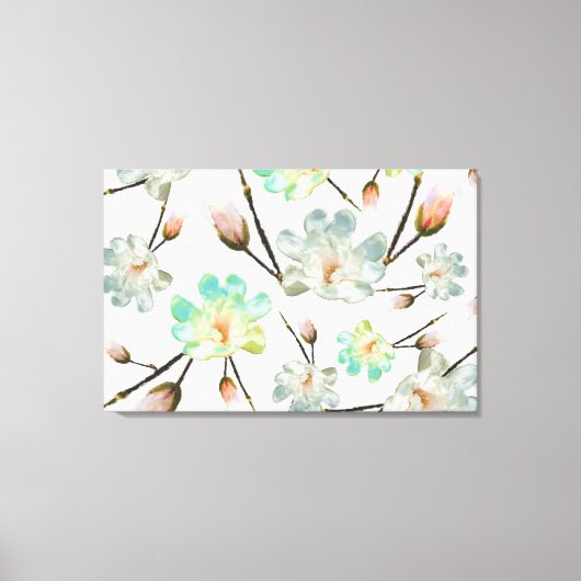 Afdrukken Magnolia Pattern Canvas (Voorkant)