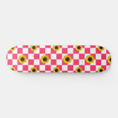 Afdrukken met roze en witte briketten en zonnebloe skateboard (Horizontaal)
