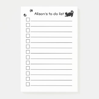 Afdrukken met speciale zwarte kattepoot om lijst u post-it® notes