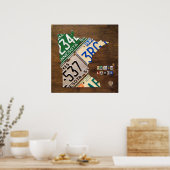 Afdrukken minnesota Licentieoverzicht Bord Poster (Keuken)