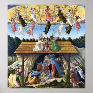 Afdrukken: Mystic Nativiteit (detail) door Bottice Poster