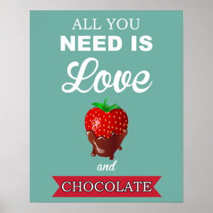 Afdrukken of posters van liefde en chocolade