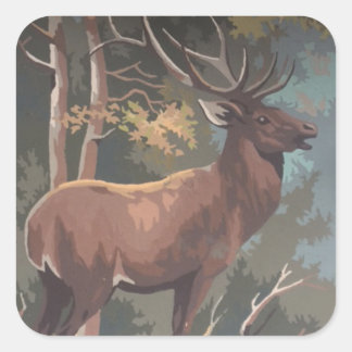 Afdrukken op elandnummer vierkante sticker