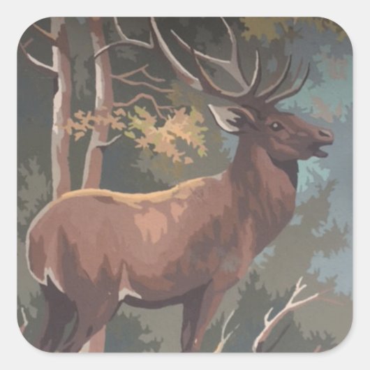 Afdrukken op elandnummer vierkante sticker (Voorkant)