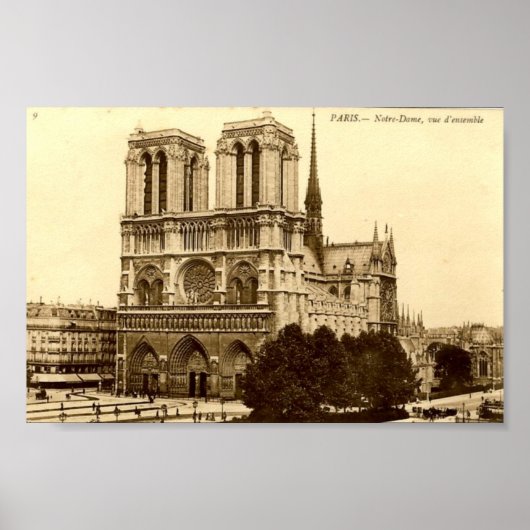 Afdrukken - Parijs, Notre Dame Poster (Voorkant)