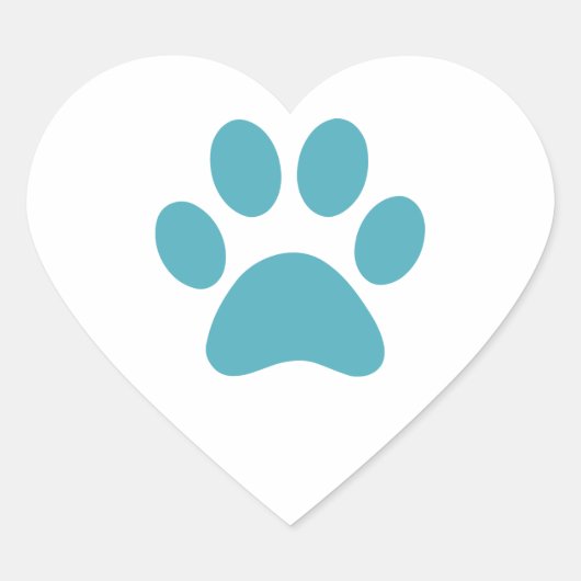 Afdrukken Paw Hart Sticker (Voorkant)