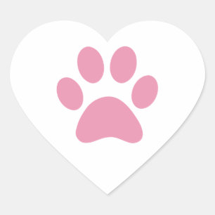 Afdrukken Paw Hart Sticker