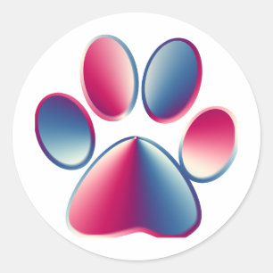 Afdrukken Paw Ronde Sticker