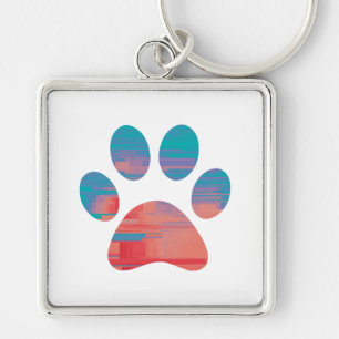 Afdrukken Paw Sleutelhanger