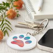 Afdrukken Paw Sleutelhanger (Voorkant Rechts)