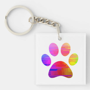 Afdrukken Paw Sleutelhanger