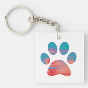 Afdrukken Paw Sleutelhanger