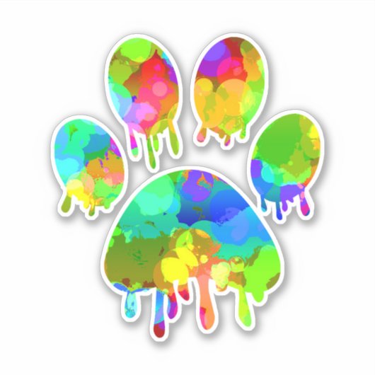 Afdrukken Paw Sticker (Voorkant)