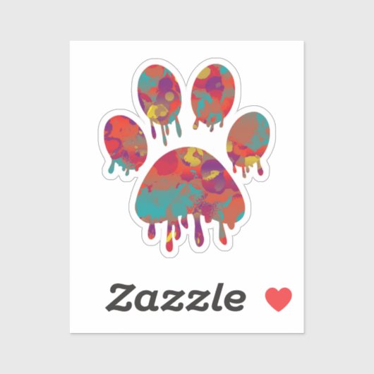 Afdrukken Paw Sticker (Vel)