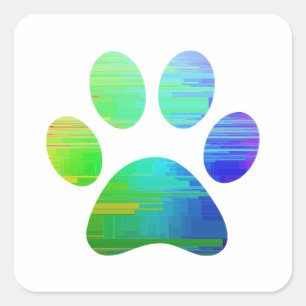 Afdrukken Paw Vierkante Sticker