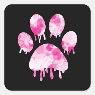 Afdrukken Paw Vierkante Sticker