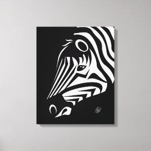Afdrukken portret Canvas zebra