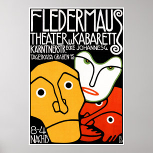 Afdrukken poster: Fledermaus Theater en Cabaret Poster