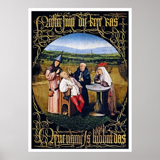 Afdrukken/Poster: Hieronymous Bosch-Extracting Sto Poster (Voorkant)