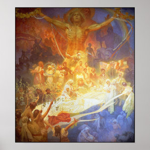 Afdrukken/Poster: Mucha - Apotheose van de Slaven Poster