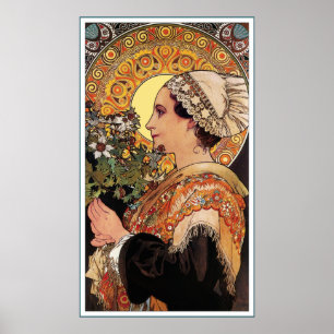 Afdrukken poster: Mucha - Thistle uit de zanden Poster