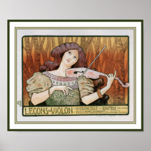 Afdrukken poster: Violin Lessons door Paul Berthon Poster