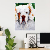 Afdrukken - Rente - Clumber Spaniel Poster (Thuiskantoor)
