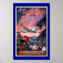 Afdrukken Retro Vintage Image Travel Caribisch geb Poster
