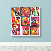 Afdrukken van Abstract schilderdoek voor Afrikaans (Insitu (Houten vloer))