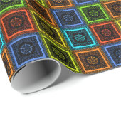 Afdrukken van Afrikaanse geruite patroonkunst Cadeaupapier (Rol Hoek)