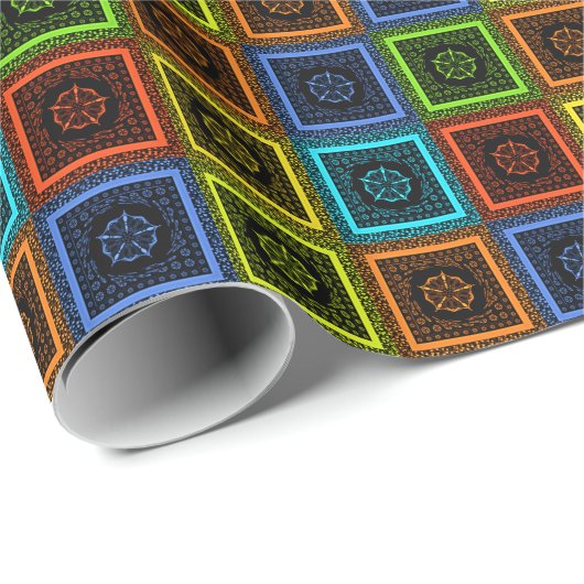 Afdrukken van Afrikaanse geruite patroonkunst Cadeaupapier (Rol Hoek)