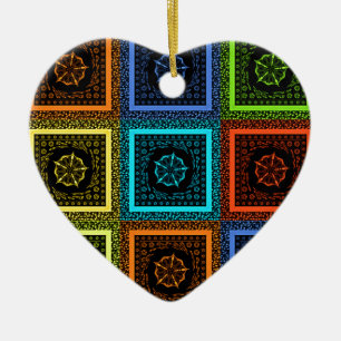 Afdrukken van Afrikaanse geruite patroonkunst Keramisch Ornament