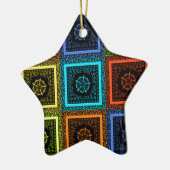 Afdrukken van Afrikaanse geruite patroonkunst Keramisch Ornament (Links)