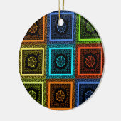 Afdrukken van Afrikaanse geruite patroonkunst Keramisch Ornament (Links)