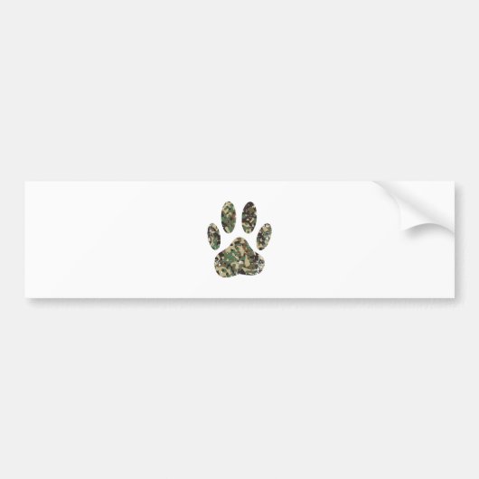 Afdrukken van camo Dog Paw Bumpersticker (Voorkant)