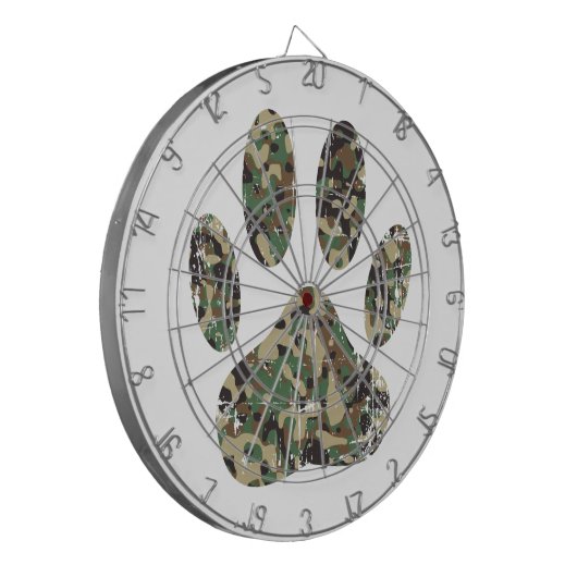 Afdrukken van camo Dog Paw Dartbord (Voorkant Links)