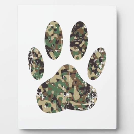 Afdrukken van camo Dog Paw Fotoplaat (Voorkant)