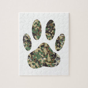 Afdrukken van camo Dog Paw Legpuzzel