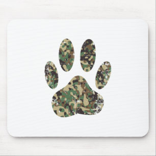 Afdrukken van camo Dog Paw Muismat