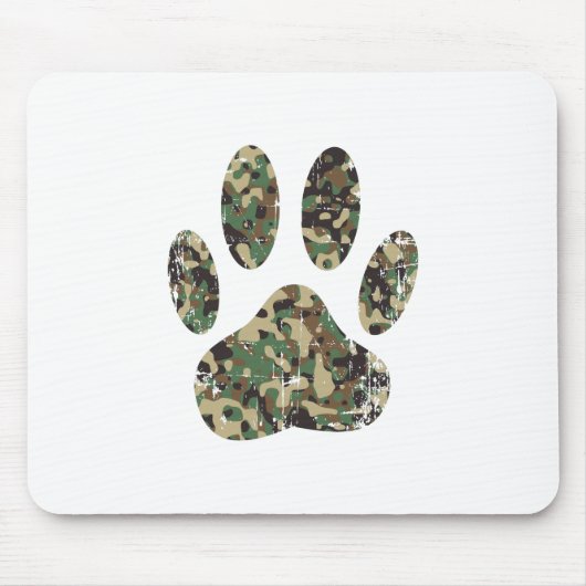 Afdrukken van camo Dog Paw Muismat (Voorkant)
