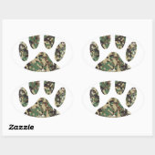 Afdrukken van camo Dog Paw Ovale Sticker (Vel)