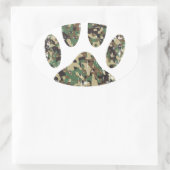 Afdrukken van camo Dog Paw Ovale Sticker (Tas)