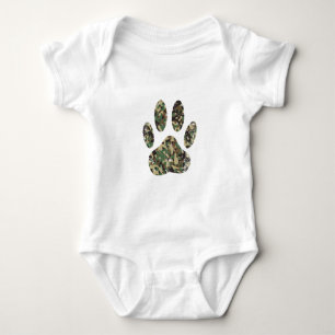 Afdrukken van camo Dog Paw Romper