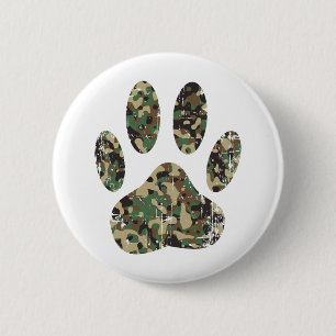 Afdrukken van camo Dog Paw Ronde Button 5,7 Cm